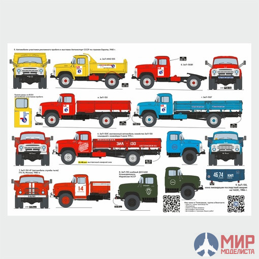 ASK35043 ASK 1/35 Набор декалей ЗиЛ-130 (130Г, 130В1, ММЗ-555) на период СССР 1965-1990 гг