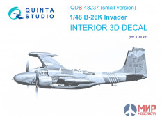 QDS-48237 Quinta Studio 1/48 3D Декаль интерьера кабины B-26K (ICM) (Small version)