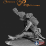 CHM-54117(M) Chronos Miniatures 54 mm Раненый рядовой полка пеших Французской Императоской Гвардии