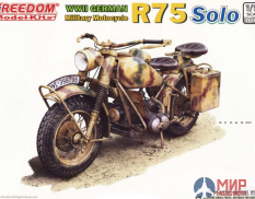 16006 Freedom Model Kits 1/16 WWII German Military Motocycle R75 Solo