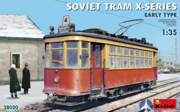 38020  MiniArt  трамвай SOVIET TRAM X-SERIES. EARLY TYPE  (1:35)