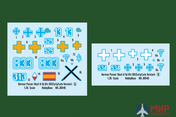 80145 Hobby Boss танк German Panzer 1Ausf A Sd.Kfz.101(Early/Late Version) 1/35