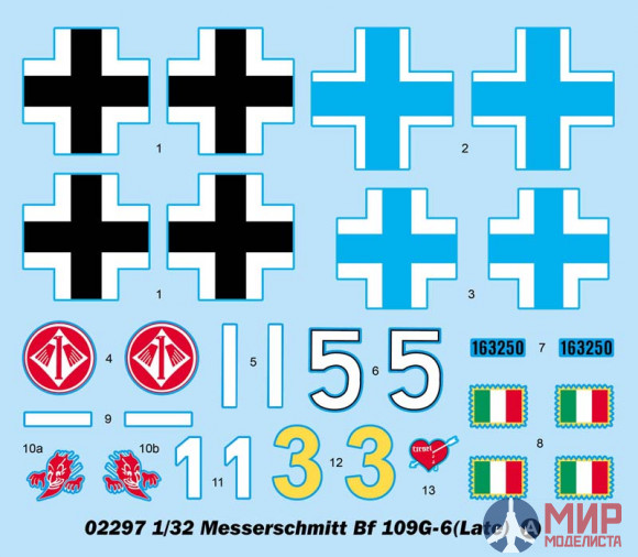 02297 Trumpeter 1/32 Самолет Мессершмитт Bf 109G-6 (поздний)