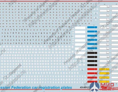 43-001 Бегемот 1/43 Декаль Регистрационные номера машин Российской Федерации
