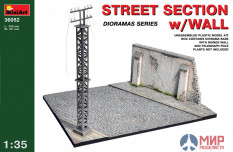 36052 MiniArt наборы для диорам STREET SECTION w/WALL (1:35)