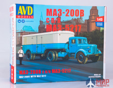 7058AVD AVD Models 1/43 Сборная модель МАЗ-200В с полуприцепом МАЗ-5217