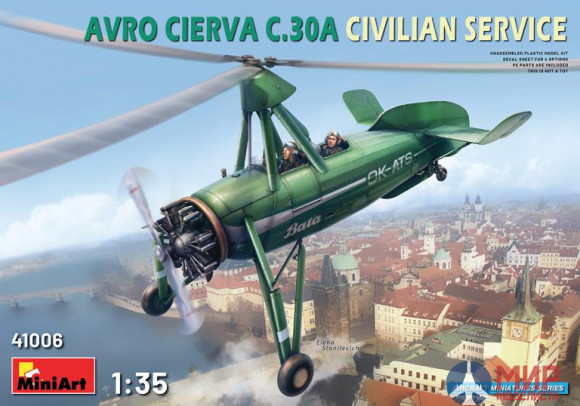 41006  MiniArt  вертолет AVRO CIERVA C.30A CIVILIAN SERVICE  (1:35)