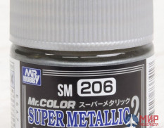 SM206  краска художественная т.м. MR.HOBBY 10мл Super Chrome Silver 2