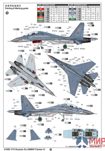 01659 Trumpeter 1/72 Самолет Су-30МКК Russian Su-30MKK Flanker G