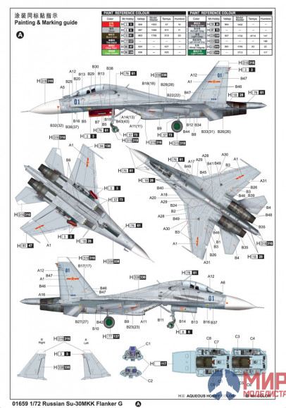 01659 Trumpeter 1/72 Самолет Су-30МКК Russian Su-30MKK Flanker G