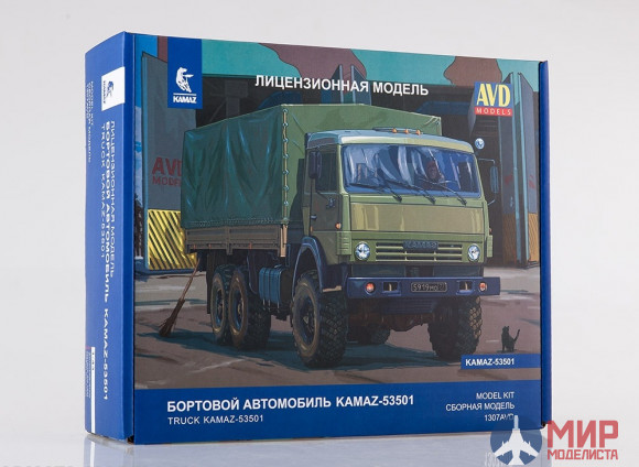 1307AVD AVD Models 1/43 Сборная модель КАМАЗ-53501 6x6 Мустанг