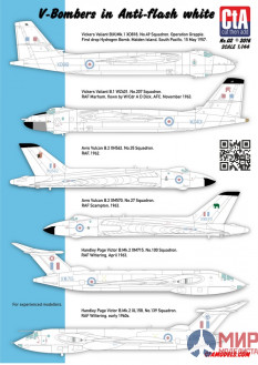CTA002 Cut then Add 1/144 "V-Bombers in Anti-flash white" - Vickers Valiant, Avro Vulcan, Handley-Pa