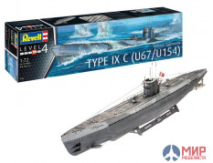 05166 REVELL НЕМЕЦКАЯ ПОДВОДНАЯ ЛОДКА ТИПА IX C (EARLY TURRET) (1:72)