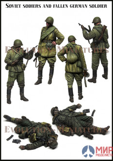 EM-35243 Evolution miniatures 1/35 Soviet soldiers and fallen german soldier