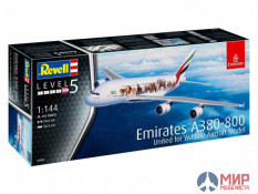 03882 REVELL АЭРОБУС A380-800 АВИАКОМПАНИИ EMIRATES В ЛИВРЕЕ UNITED FOR WILDLIFE (1:144)
