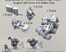 LRE35198 LiveResin Панорамные очки ночного видения с креплением и батарейнм блоком GPNVG-18 1/35