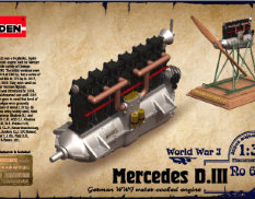 ROD623 Roden 1/32 Двигатель Mercedes D.III