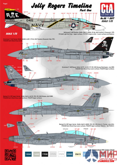 CTA005 Cut then Add 1/72 "Jolly Rogers Timeline" Part One - Fighter Aircraft of Jolly Rogers
