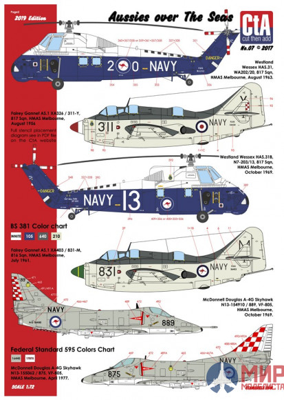 CTA007 Cut then Add 1/72 "Aussies over The Seas" - RAN Carrier-borne aircraft 1949-1980.
