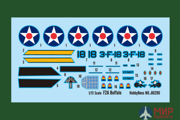 80290 Hobby Boss самолёт US F2A Buffalo  (1:72)