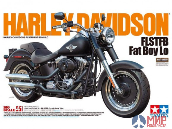 16041 Tamiya 1/6 Мотоцикл Harley Davidson FLSTFB - Fat Boy Lo