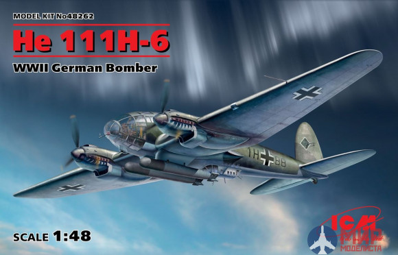 48262 ICM He 111H-6, Германский бомбардировщик ІІ МВ 1/48