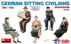 38006 MiniArt фигуры  GERMAN SITTING CIVILIANS ’30s-’40s  (1:35)