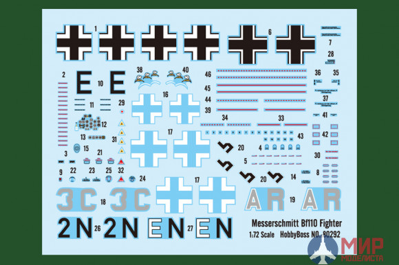 80292 Hobby Boss самолёт Messerschmitt Bf110 Fighter  (1:72)