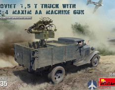 35186 MiniArt грузовик SOVIET 1,5 t. TRUCK w/ M-4 Maxim AA Machine Gun (1:35)