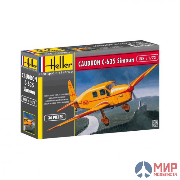 80208  самолёт  CAUDRON C635 SIMOUN (1:72) Heller