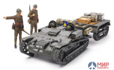 35284 Tamiya 1/35 Французская танкетка UE с прицепом, 4 фиг, бочки, ящики, мешки, 3 вар. дек.