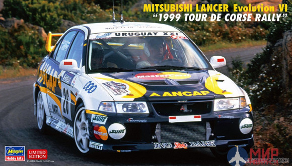 20608 Hasegawa 1/24 Автомобиль MITSUBISHI LANCER Evolution VI "1999 TOUR DE CORSE RALLY"