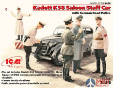 35480 ICM 1/35 Штабной автомобиль Kadett K38 Saloon Staff Car with German Road Police