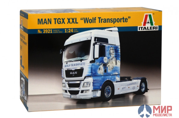 3921 Italeri автомобиль MAN TGX XXL "Wolf Transporte"  (1:24)