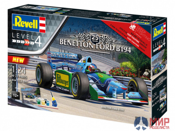 05689 REVELL ПОДАРОЧНЫЙ НАБОР. ГОНОЧНЫЙ АВТОМОБИЛЬ BENETTON FORD B194 (1:24)