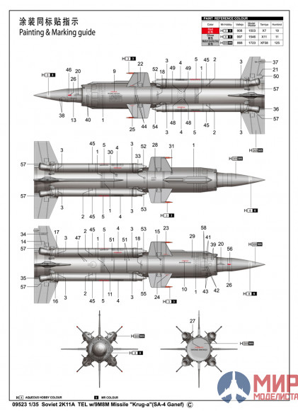 09523 Trumpeter 1/35 Российский зенитно-ракетный комплекс 2К11А "Круг-А"