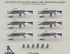 LRE35003 LiveResin Карабин армии США M4 с подствольным гранатометом M203A1 40мм 1/35