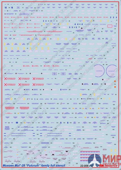 32-006 Бегемот Микоян МиГ-29 технические надписи 1.32