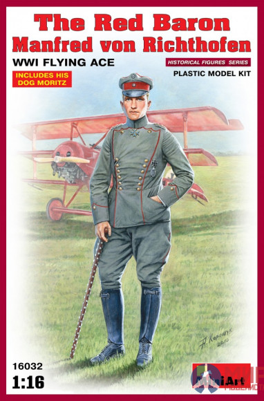 16032 MiniArt фигуры  THE RED BARON Manfred von Richthofen WWI FLYING ACE  (1:16)