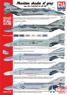 CTA023 Cut then Add 1/72 "Phantom shades of gray" - Low Viz F-4J/N/S & RF-4B, 9 Markings.