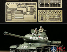 25146 Tamiya 1/35 Советский танк ИС-2 с двумя фигурами, с набором фототравления и мет. ствол от Aber