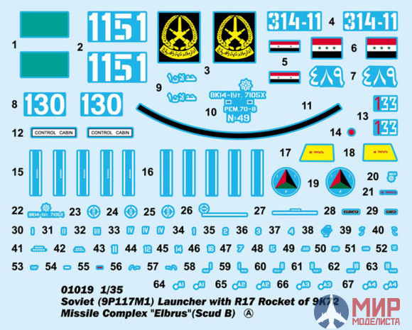 01019 Trumpeter 1/35 Ракетная установка Soviet SS-1D SCUD-C "Elbrus"