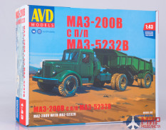 7059AVD AVD Models 1/43 Сборная модель МАЗ-200В с полуприцепом МАЗ-5232В