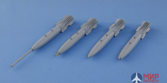 NS32026-b North Star Models 1/32 Set of 6 USAF 500 Lbs Mark 82 Mk.82 Bomb with Mk15 Mod IV Snakey