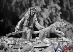 193  Ратник 54 мм  Пограничник РККА с собакой, 1941 г.   олово