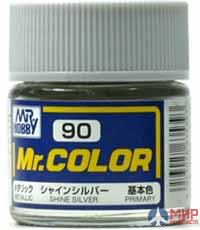 C 90 Gunze Sangyo (Mr. Color) Краска уретановый акрил Mr. Color 10мл SHINE SILVER