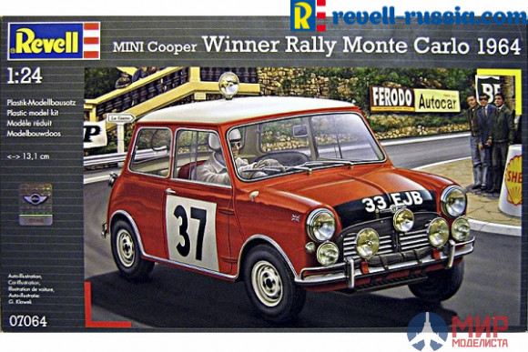 07064 Revell автомобиль  Mini Cooper Winner Rally Monte Carlo 1964  (1:24)