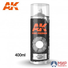 AK1010 AK Interactive Fine Primer Grey - Spray 400ml (Includes 2 nozzles)