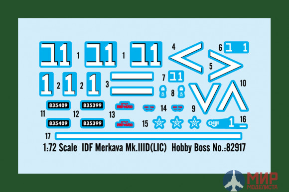 82917 Hobby Boss танк IDF Merkava Mk.IIID (LIC)  (1:72)