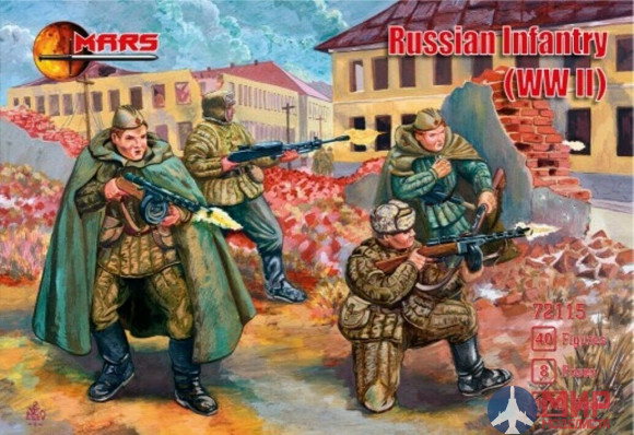 MR72115 MARS WWII Russian Infantry Winter Dress 1/72 Набор фигур